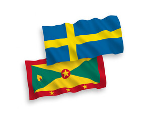 Flags of Sweden and Grenada on a white background