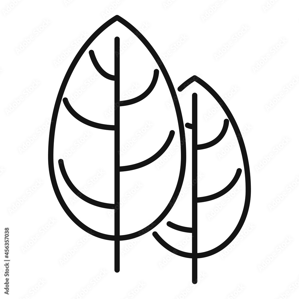 Poster basil spice icon outline vector. cooking herb