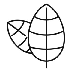 Basil herb icon outline vector. Spice leaf