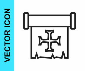 Black line Crusade icon isolated on white background. Vector