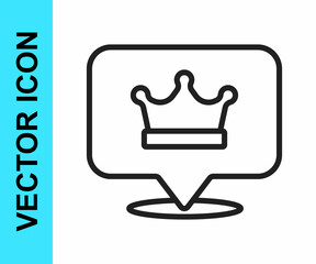 Black line King crown icon isolated on white background. Vector