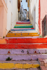 Fototapeta na wymiar narrow street in island