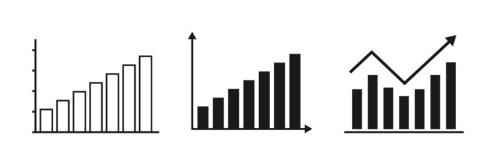 Financial growth flat icon. Financial business progress arrow up, icons set. Illustration