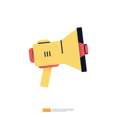 megaphone icon for advertising and promotion flat style. concept for business and marketing vector illustration