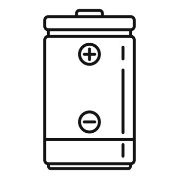 Battery icon outline vector. Full energy