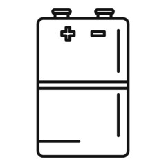 Lithium battery icon outline vector. Full energy