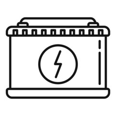 Car battery icon outline vector. Full charge
