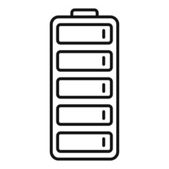 Empty battery icon outline vector. Charge battery