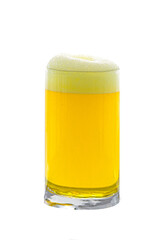 Glass of beer isolated on white background.
