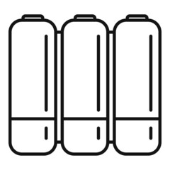 Aaa battery icon outline vector. Lithium power