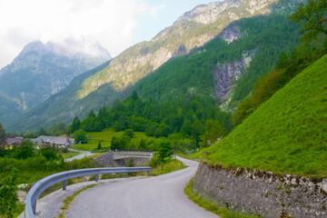 beautiful scene of julian alps in slovenia