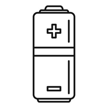 Half battery icon outline vector. Charge level