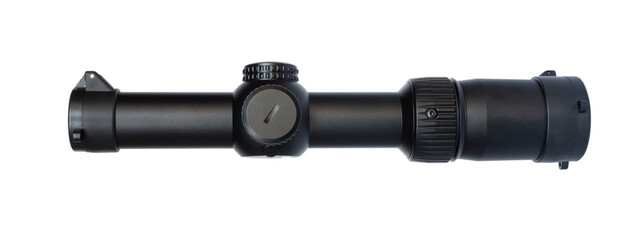 Side view of a riflescope with lens covers