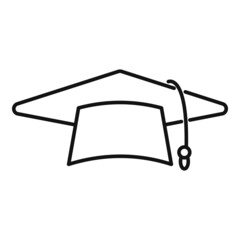 Graduate hat icon outline vector. School college
