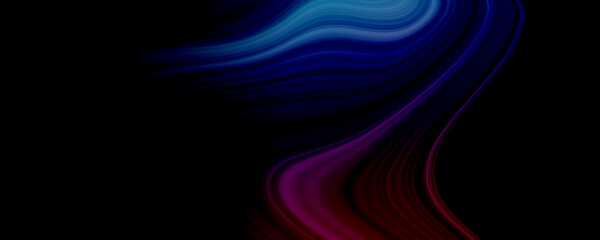 Colorful liquid wave background. Abstract fluid ink texture. Red, blue and black tones. Dark wallpaper