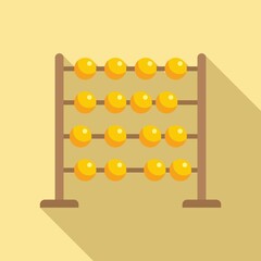 Abacus calculator icon flat vector. Math toy