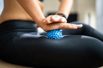 Leg Massage With Trigger Point Spiky Ball