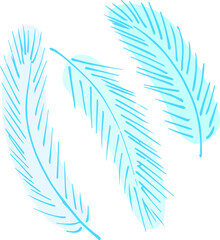 Fototapeta premium Feathers vector pattern. Curved feathers. For printing on fabric.