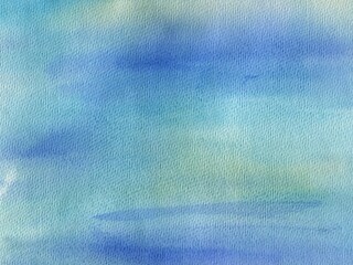 Green and Blue Hand Drawn Watercolor Paint Texture Background.