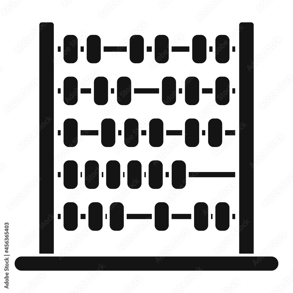 Poster etching abacus icon simple vector. math toy