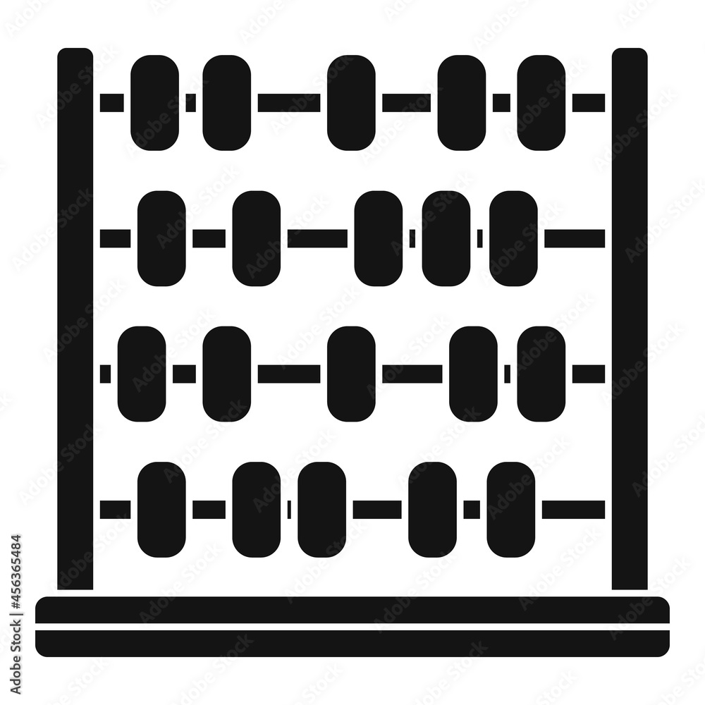 Poster arithmetic abacus icon simple vector. math calculator