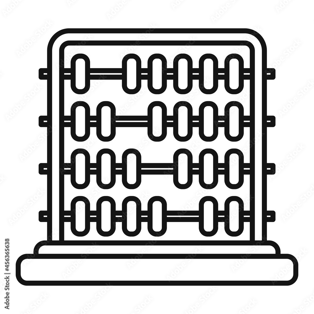 Poster counting abacus icon outline vector. math toy