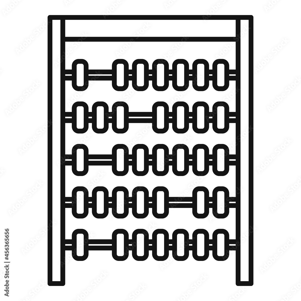 Poster abacus number icon outline vector. math calculator