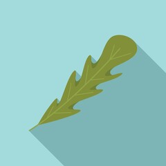 Obraz premium Arugula salad icon flat vector. Rucola leaf