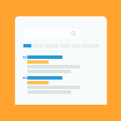 First page of search results. Vector illustrations