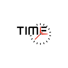 Time wordmark, creative logo design.