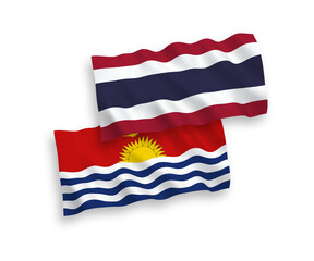 Flags of Republic of Kiribati and Thailand on a white background