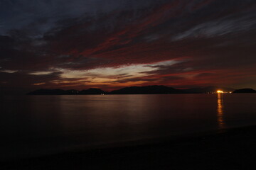 日本の夜の空と瀬戸内海《山口県》光市・下松市の景色