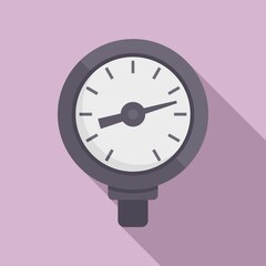 Tire manometer icon flat vector. Gas pressure