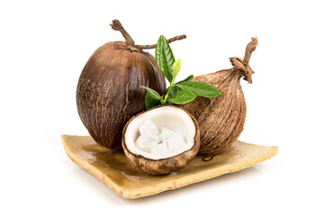 Macapuno ,coconut isolated on white background.