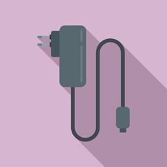 Phone charger icon flat vector. Charge battery