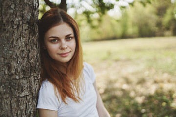 pretty woman near the tree nature Lifestyle summer