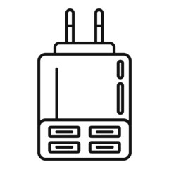 Power charger icon outline vector. Battery charge
