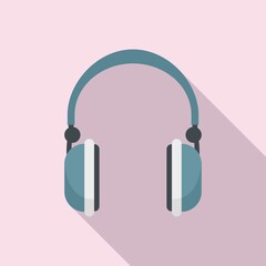 Call contact headset icon flat vector. Customer service