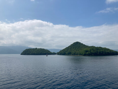 Island in the Toyako Lake in Hokkaido
