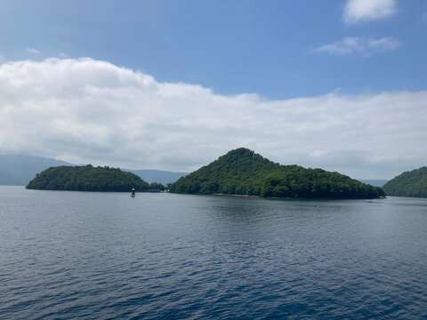 Island in the Toyako Lake in Hokkaido	