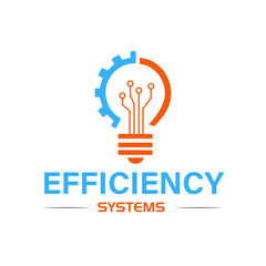  Efficiency bulb simple concept, electric technology logo vector.