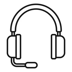 Phone headset icon outline vector. Customer headphone