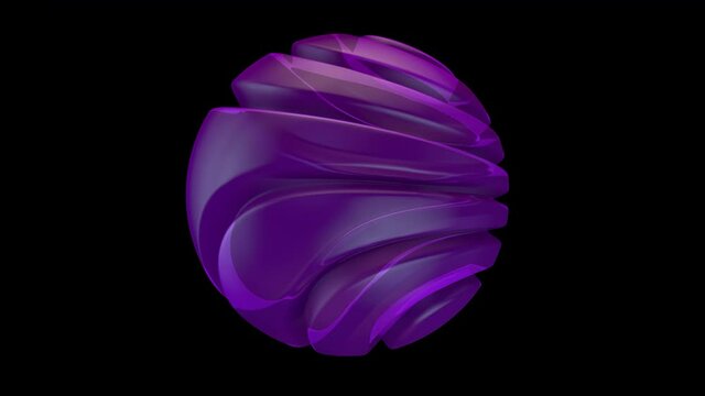 loop 3d animation of an abstract mysterious sphere with a continuously changing surface structure. A translucent sphere with convolutions and waves on the surface.