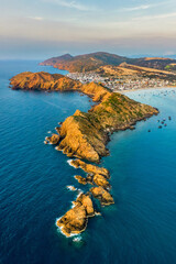Aerial view of Eo Gio beach, Nhon Ly town, Quy Nhon city, Binh Dinh, Vietnam