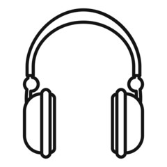 Operator headset icon outline vector. Headset microphone