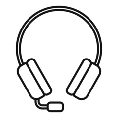 Game headset icon outline vector. Headphone microphone