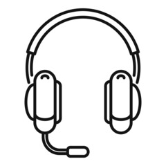 Dj headset icon outline vector. Customer headphone