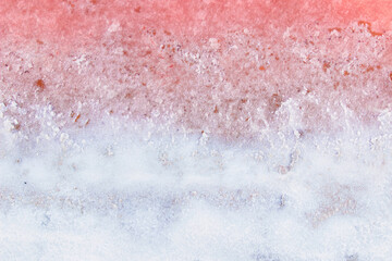 Pink salt lake. Salt crystals. Brine and salt of a pink lake. Beautiful abstract soft pink gradient texture.