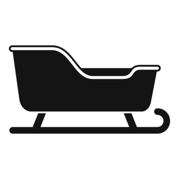 Christmas Sleigh Icon Simple Vector. Santa Sledge