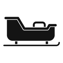 Sleigh carriage icon simple vector. Christmas sledge